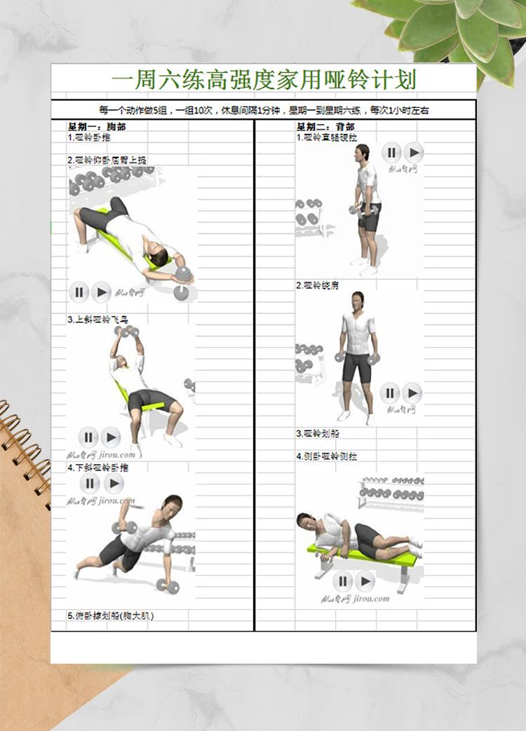 高強度家用啞鈴計劃