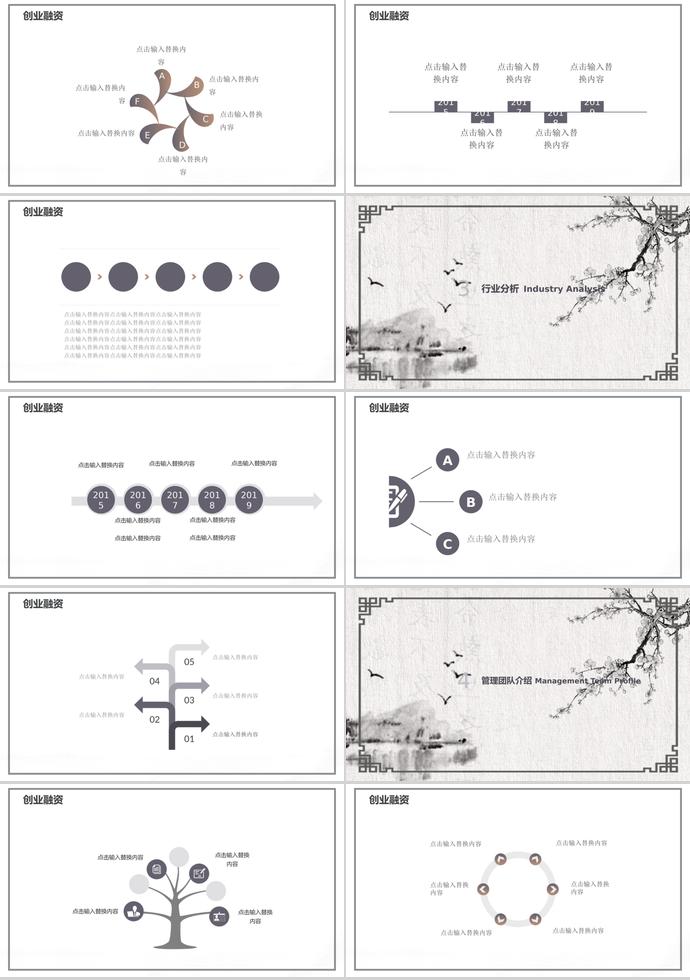 復(fù)古自然風(fēng)創(chuàng)業(yè)融資計劃書PPT模板-1
