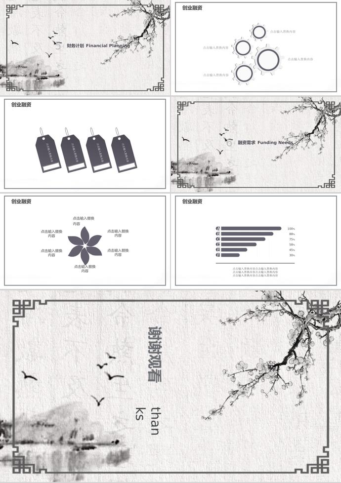 復(fù)古自然風(fēng)創(chuàng)業(yè)融資計劃書PPT模板-2