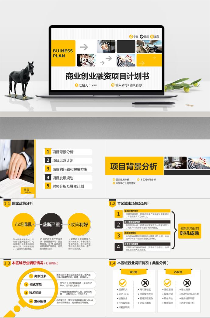 商業(yè)創(chuàng)業(yè)融資項目計劃書PPT模板