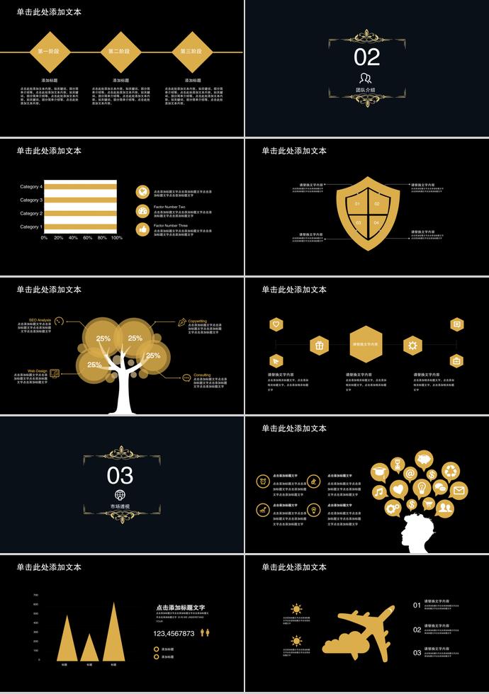 黑金風(fēng)創(chuàng)業(yè)項(xiàng)目計(jì)劃書PPT模板-1