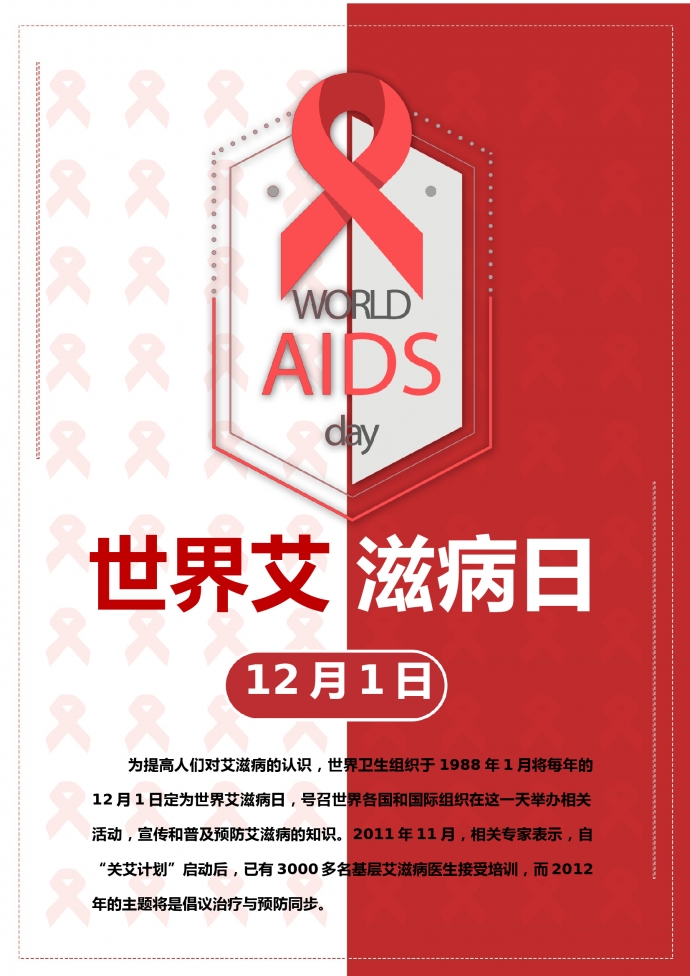 世界艾滋病日宣傳公益海報