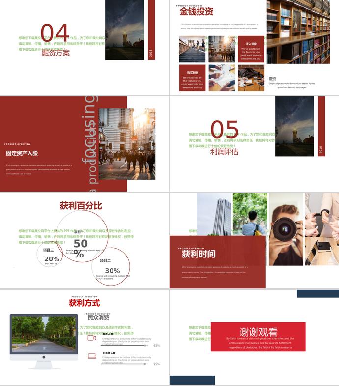 簡潔豐富項目投資計劃書PPT模板-2