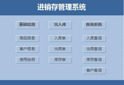 藍色系進銷存管理系統(tǒng)excel模板