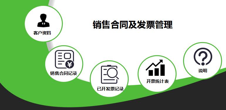 森林綠銷售合同及發(fā)票管理系統(tǒng)模板
