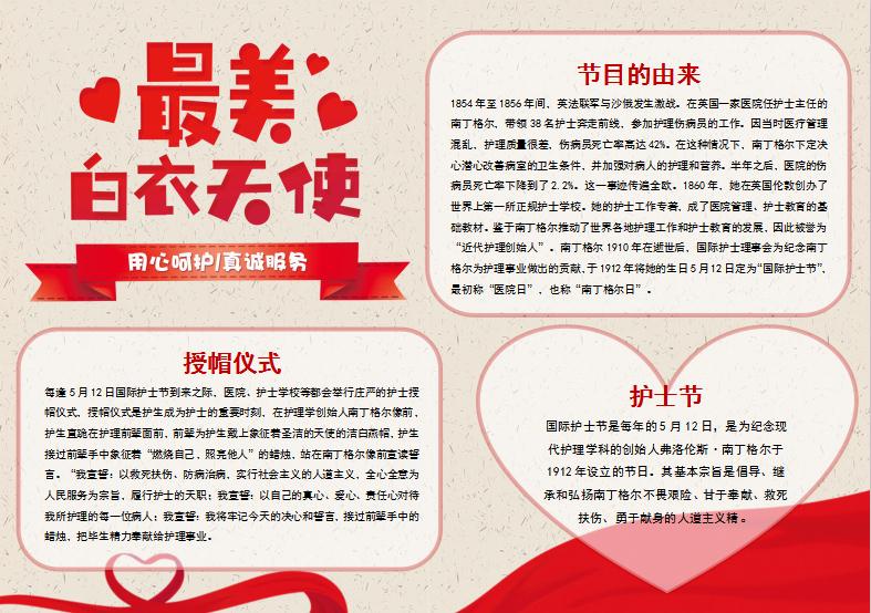 簡約國際護(hù)士節(jié)手抄報(bào)模板