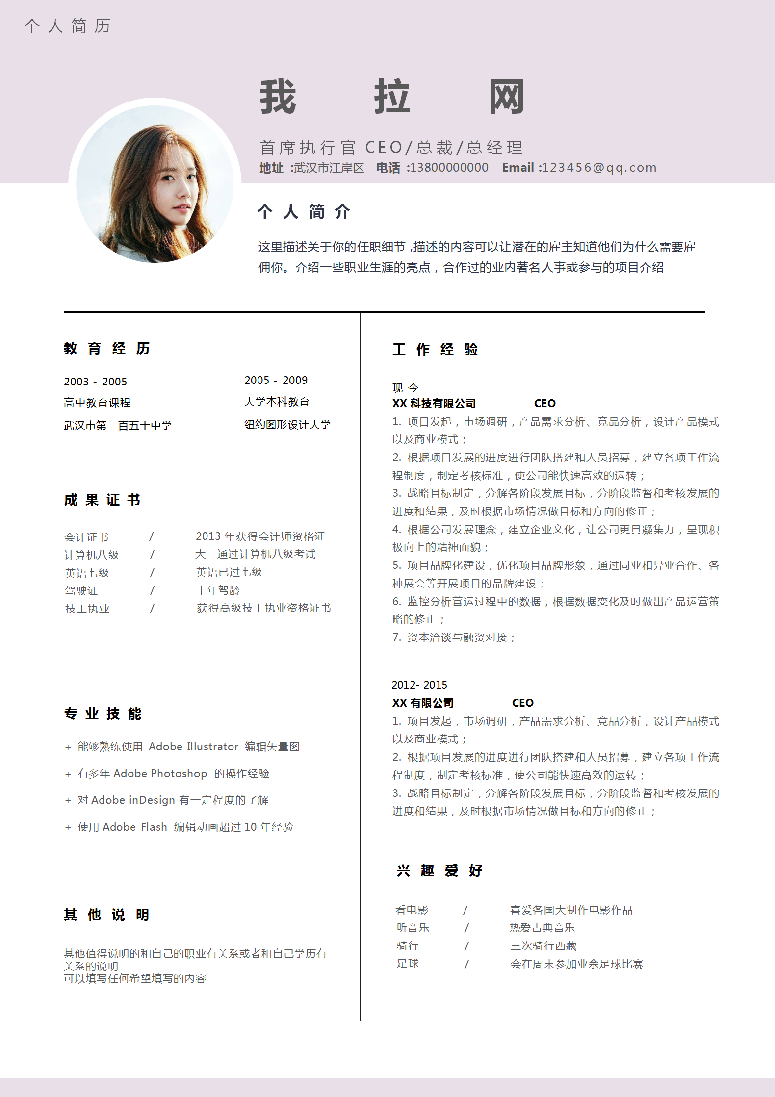 CEO總裁首席執(zhí)行官總經(jīng)理簡歷