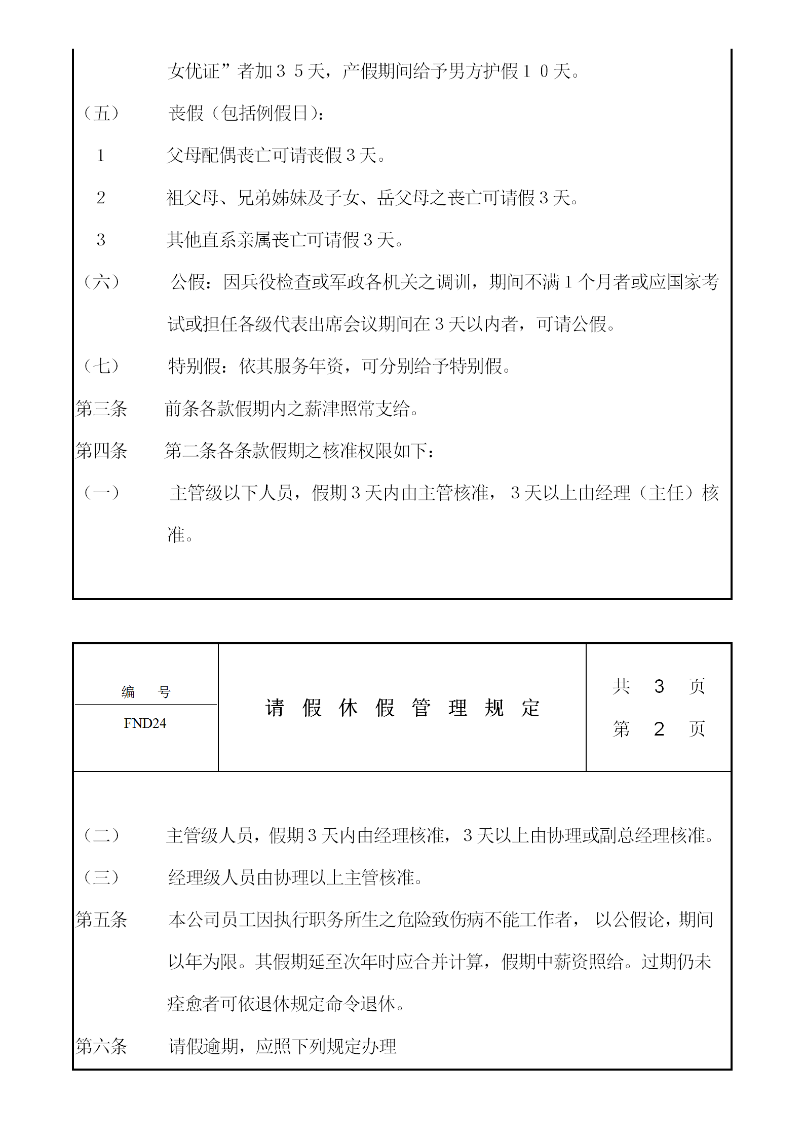 公司請假休假獎懲管理規定word模板-1