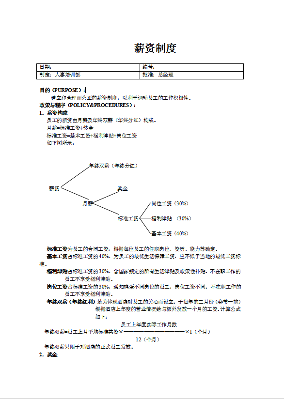 薪資制度word模板