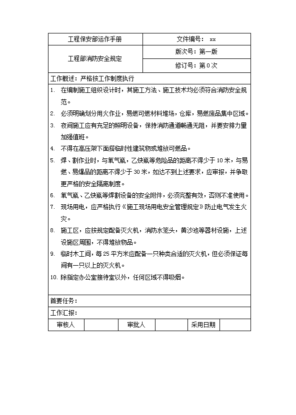 工程部消防安全規定word模板