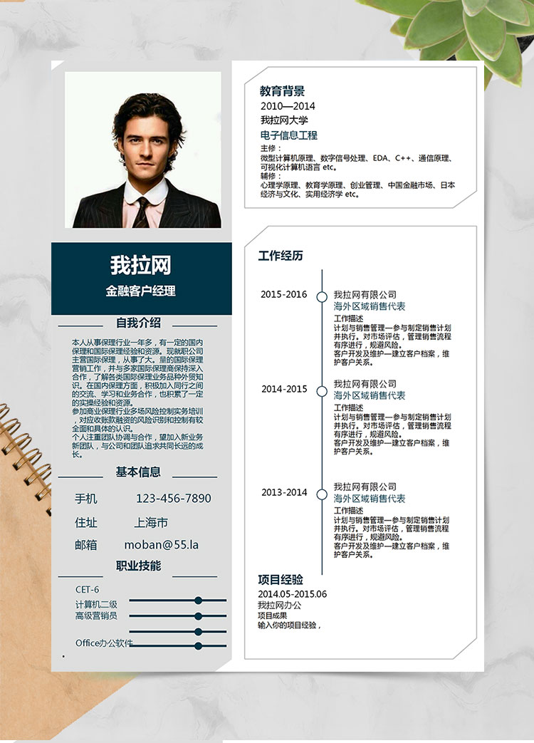 灰色系方塊風(fēng)金融客服經(jīng)理簡(jiǎn)歷模板
