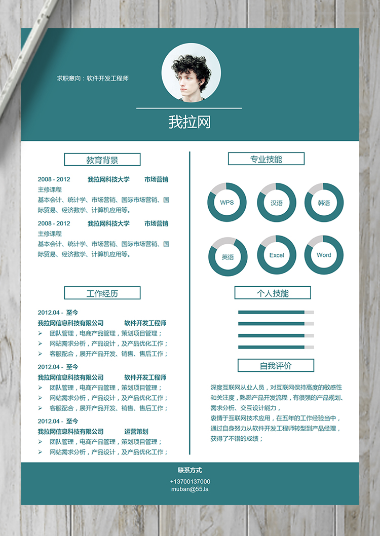 綠色穩(wěn)重大氣軟件開發(fā)工程師簡(jiǎn)歷-1